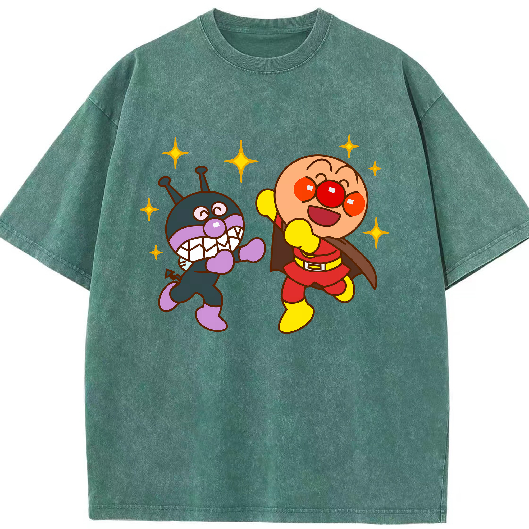 （画像用） アンパンマン Anpanman 綿100% ヴィンテージ風 半袖Tシャツ（フロントプリント）